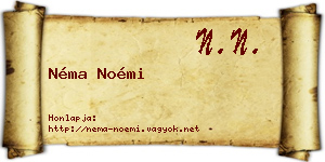 Néma Noémi névjegykártya